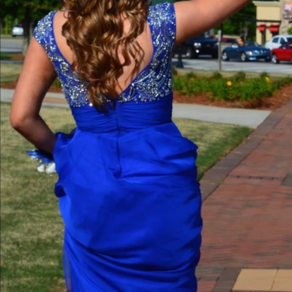 MAC DUGGAL PROM DRESS SZ 10 STYLE 10008M BLUE - Picture 6 of 6